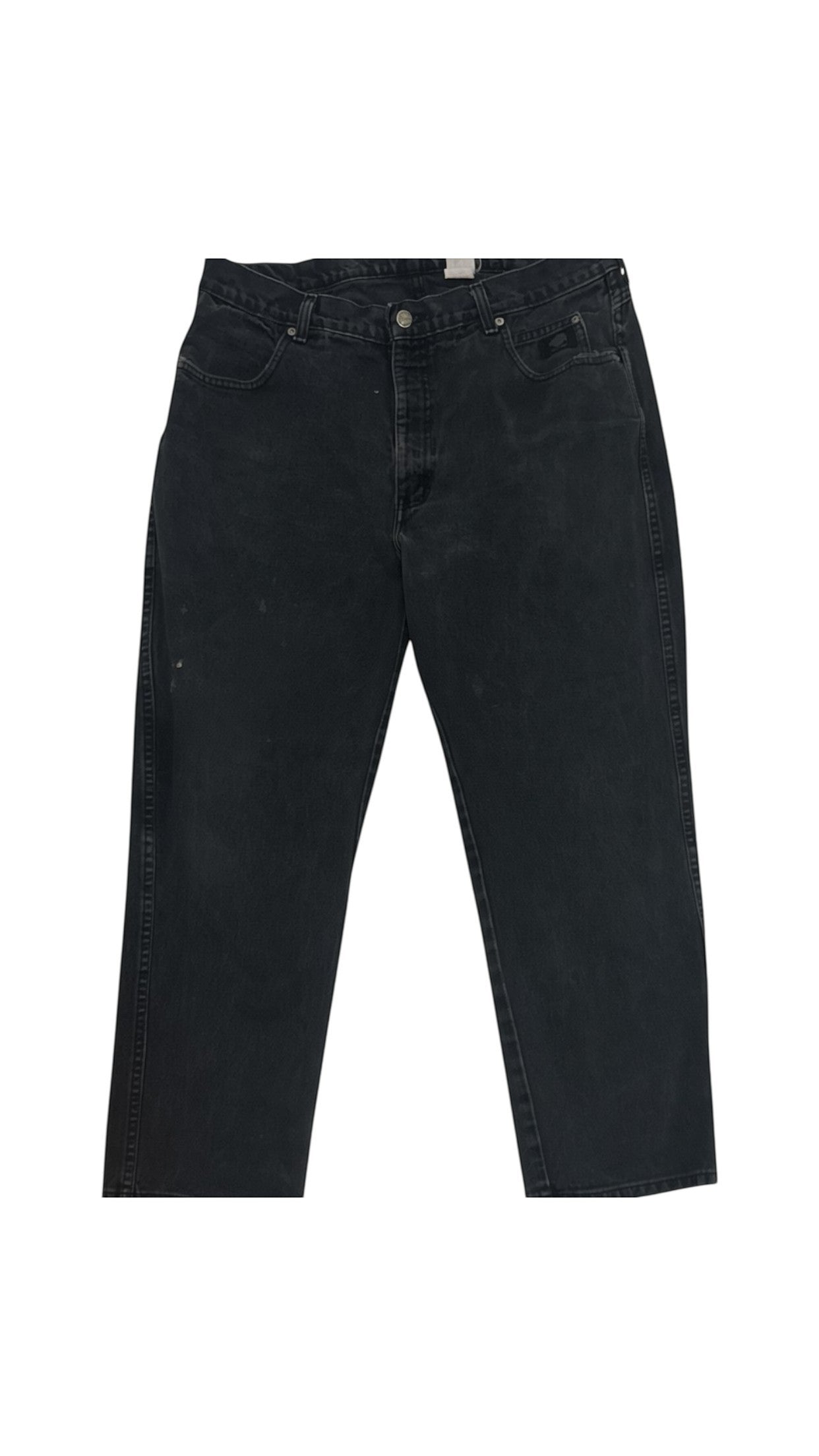 SohoStich Co. classic black denim jeans with a relaxed fit and five-pocket design.