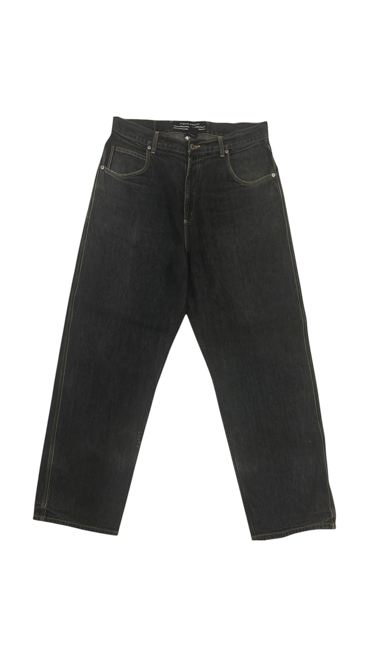 SohoStich Co. dark wash denim jeans with a classic fit and five-pocket design.