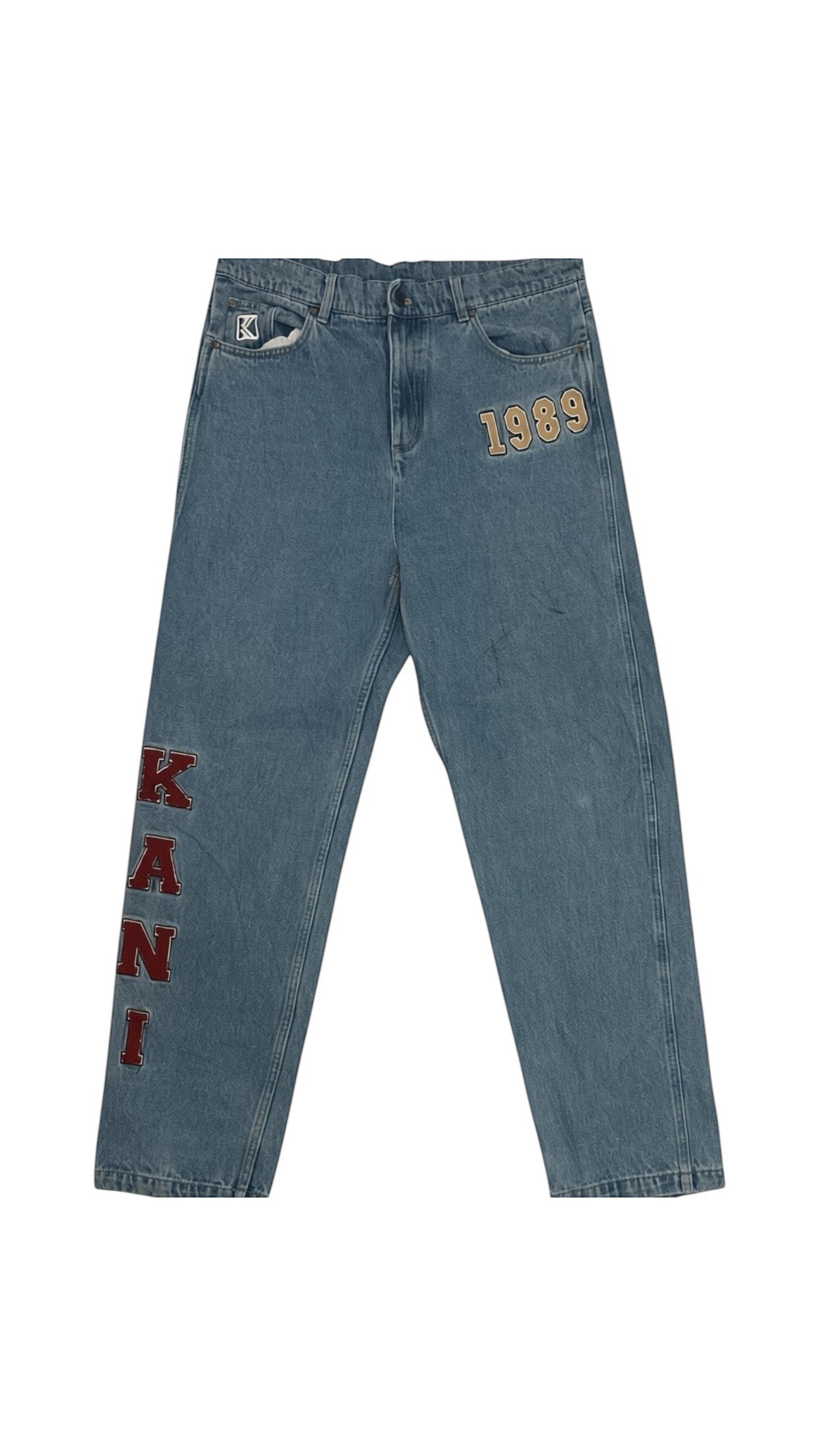 SohoStich Co. Karl Kani vintage light wash denim jeans with 